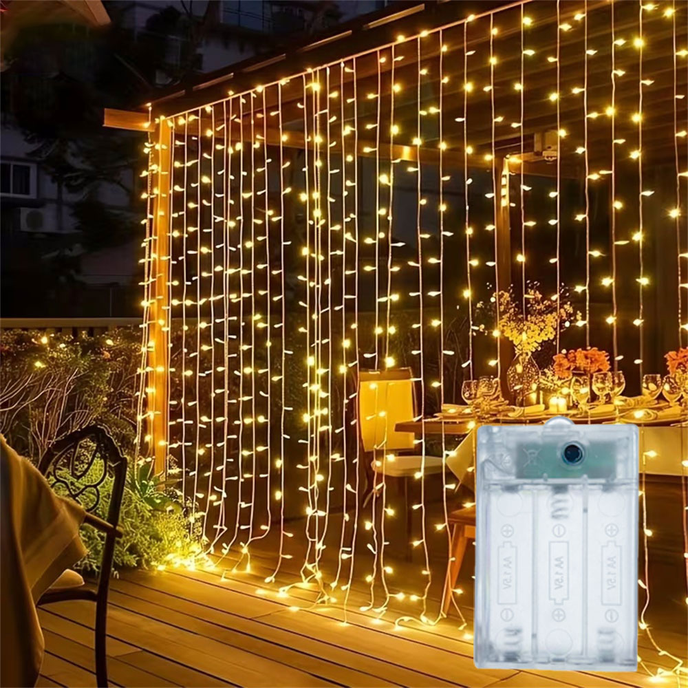Led Fairy String Lights - Светодиодная гирлянда-штора 3/6 м на батарейках,