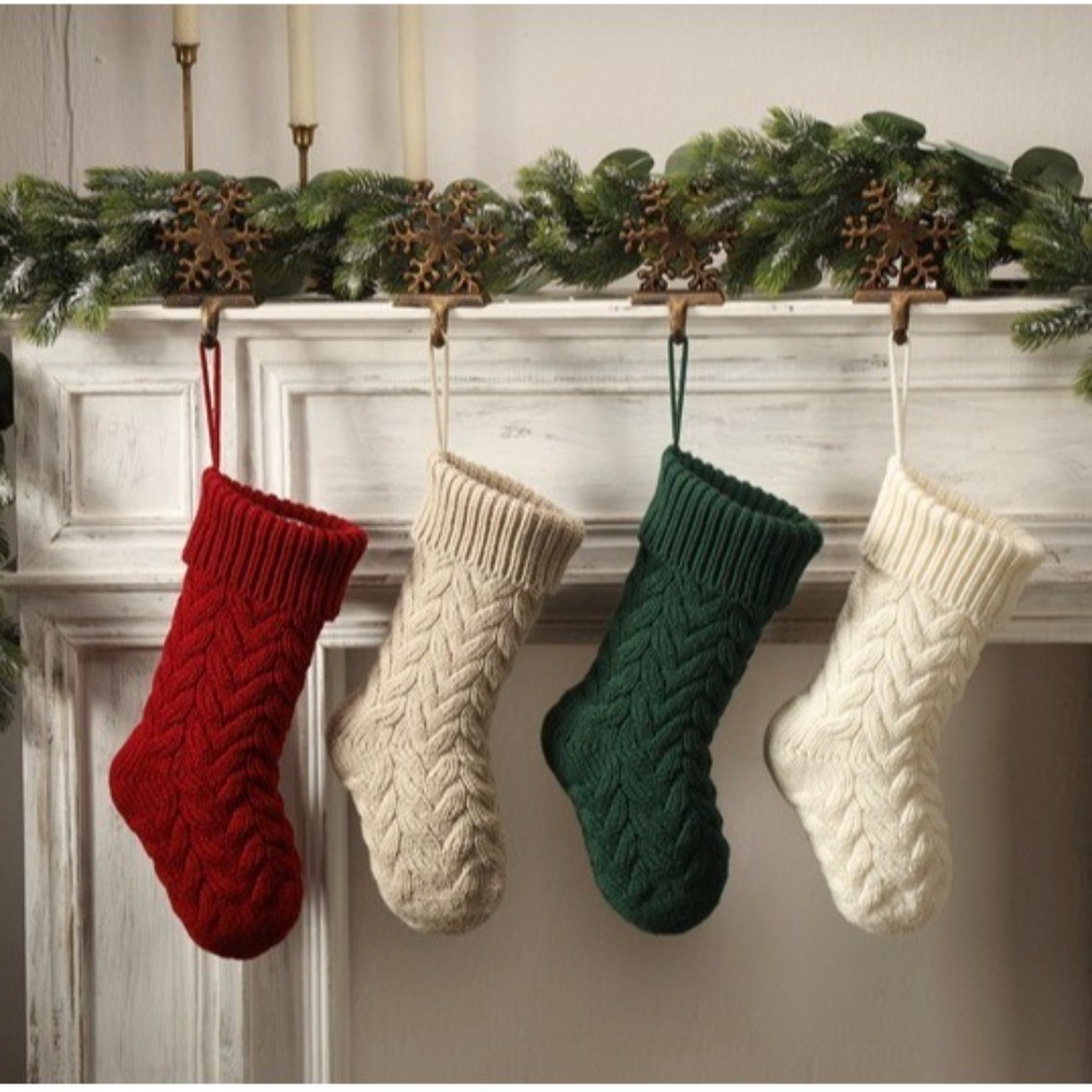 Christmas Stocking Hanging - Вязаные рождественские носки, пушистые мягкие подвесные
