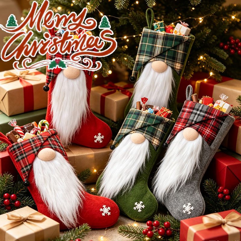 Christmas Stocking Hanging - 1-4 шт. рождественских подарочных мешочков для