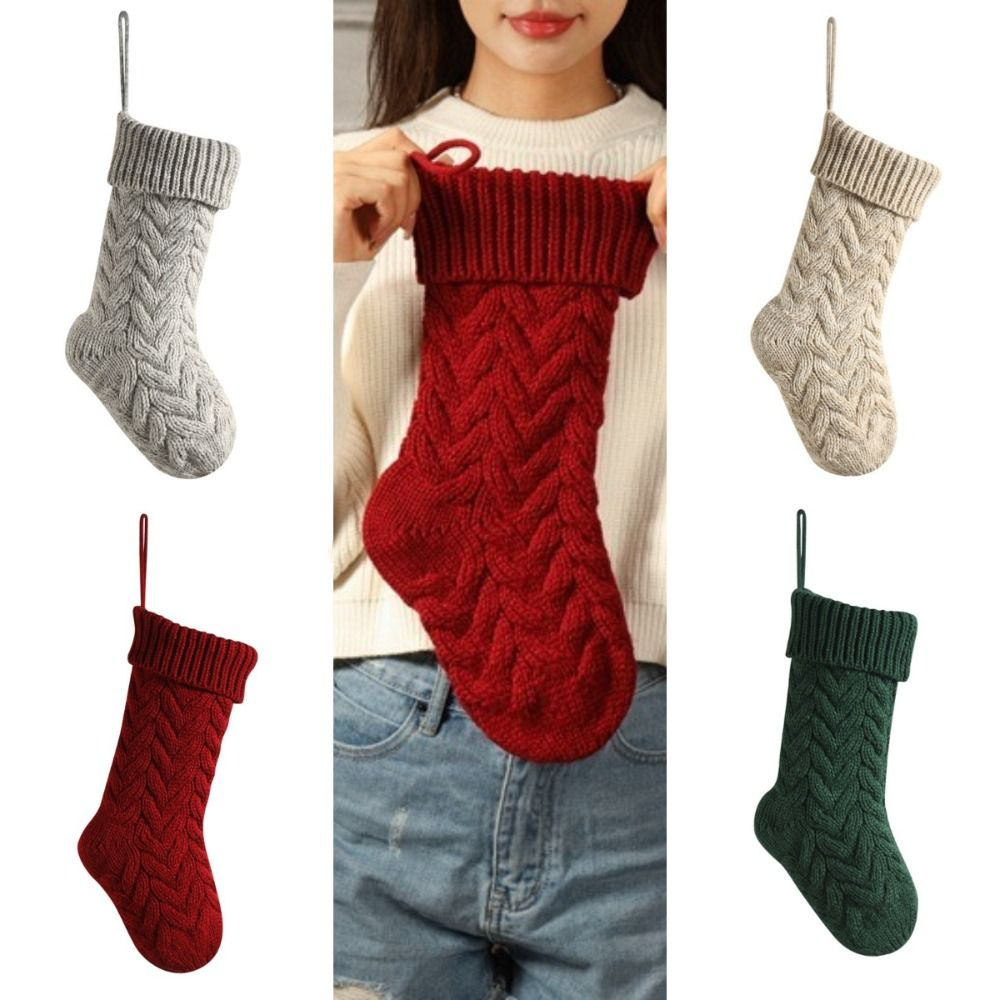 Вязаные рождественские носки,  – обзор и цена Christmas Stocking Hanging