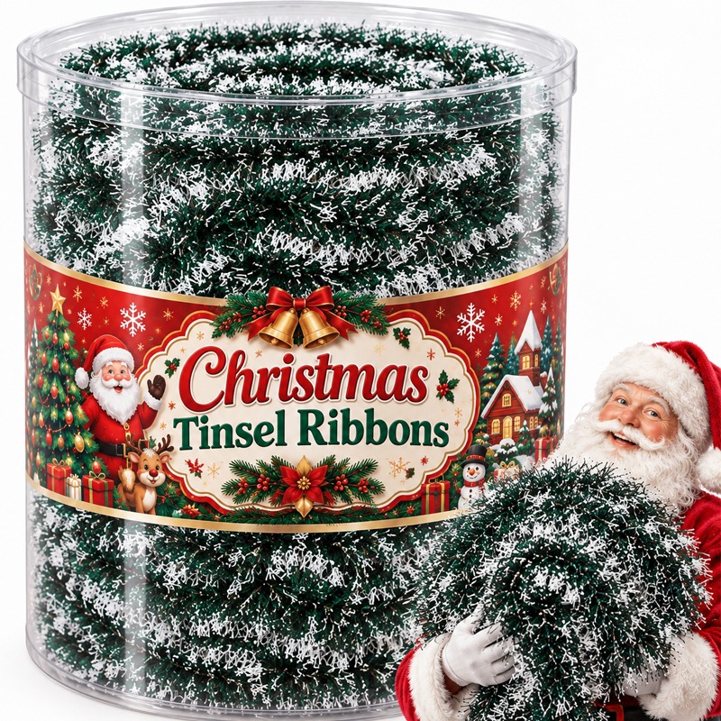 Рождественские ленты из тонког – обзор и цена Tinsel Garland Decoration