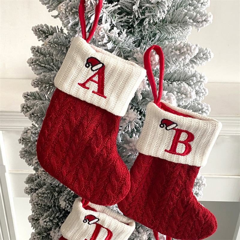 Рождественские носки Вязание с – обзор и цена Christmas Stocking Hanging