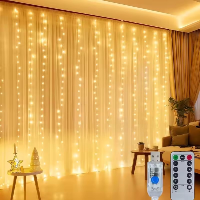 Светодиодная гирлянда-занавес  – обзор и цена Led Fairy String Lights